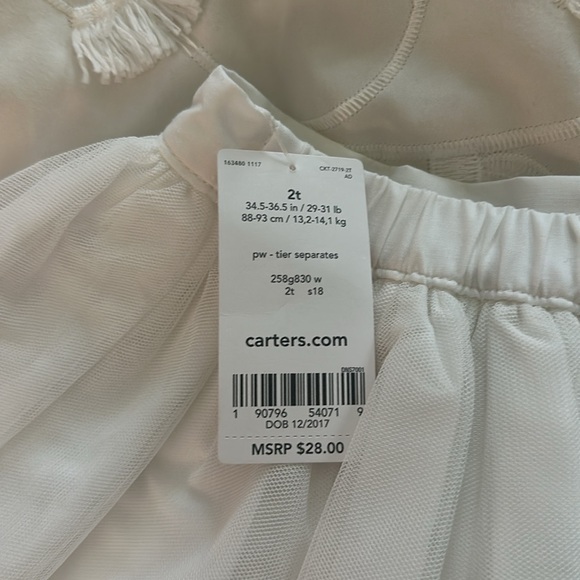 Carters toddler white tutu - Picture 5 of 5